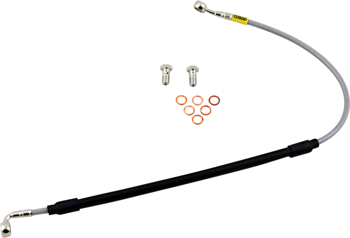 GBRAKES stainless steel brake line kit for bikes, model FK003D428R, showing durable braided lines designed for improved stopping power.