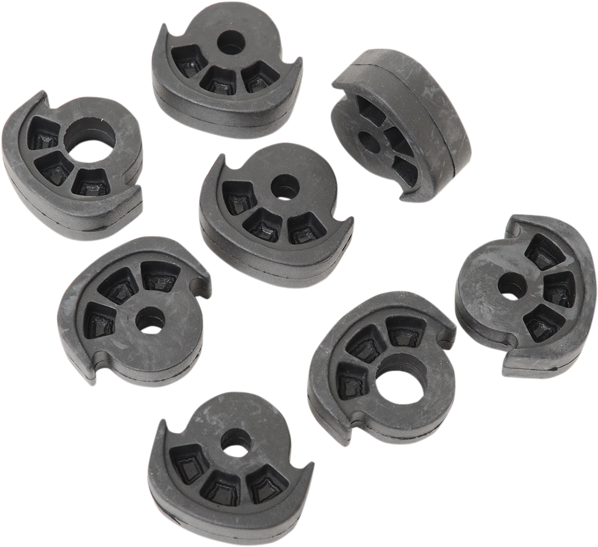 DRAG SPECIALTIES large foot peg rubbers for soft-ride and shifter pegs, part 361056-HC6, shown on motorcycle foot controls