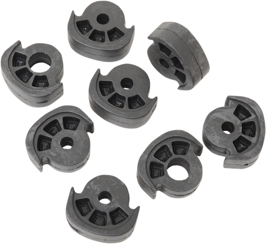 DRAG SPECIALTIES large foot peg rubbers for soft-ride and shifter pegs, part 361056-HC6, shown on motorcycle foot controls
