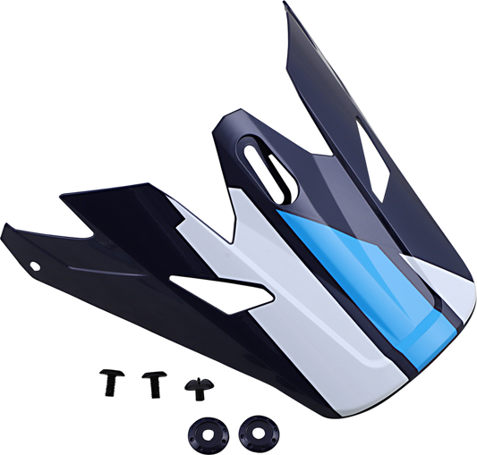 Z1R Rise Visor in Evac Gloss Blue and White for Z1R motorcycle helmets, showcasing the sleek, aerodynamic design.