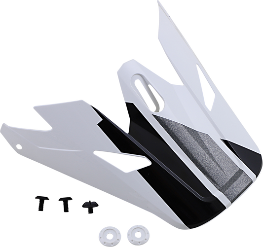 Z1R Rise visor for Evac helmets in gloss white, black, and gray, shown on helmet with clear visibility of the tinted visor