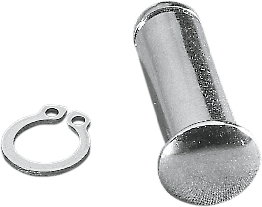 Chrome Drag Specialties pivot pin and clip kit for motorcycle lever, featuring durable metal components and secure fastening.
