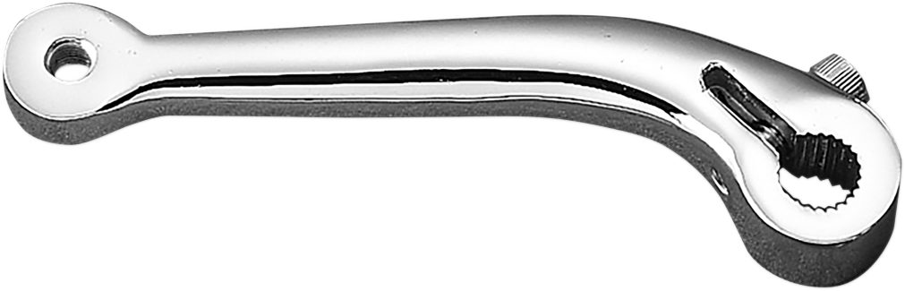 Chrome shift lever for Harley XL, designed by Drag Specialties, with detailed chrome finish and ergonomic design for easy gear shifting.