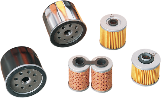 Black Drag Specialties oil filter for Twin Cam and M8 engines, part 14-0020B-BX18, shown in the image.