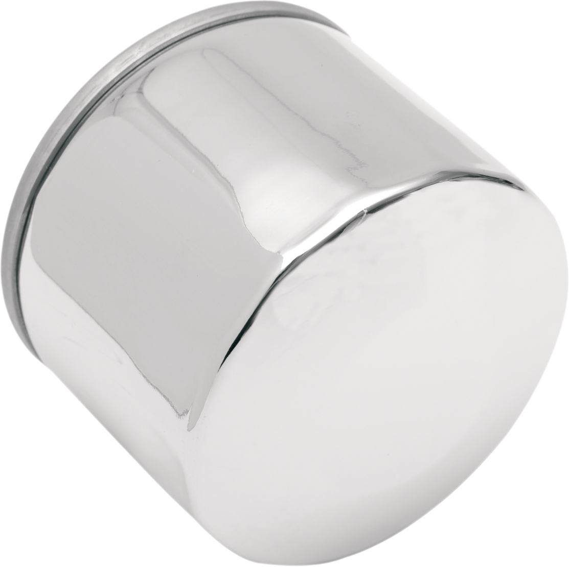 Chrome finish Drag Specialties magnetic ring oil filter with part number 140004HP-BX29, designed for motorcycle engines.