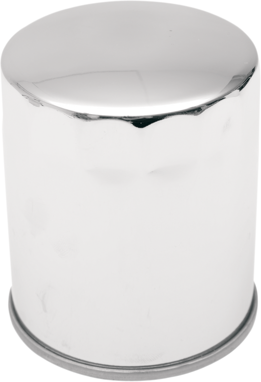 Chrome DRAG SPECIALTIES Magnetic Ring Oil Filter with 3-1/4 inch diameter for motorcycle engines