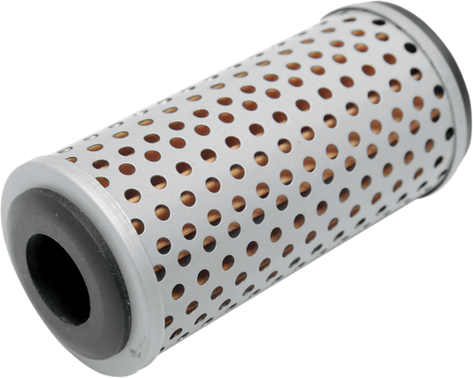 DRAG SPECIALTIES motorcycle oil filter 14-0001-BX18, designed for powersports vehicles, shown in a close-up image.