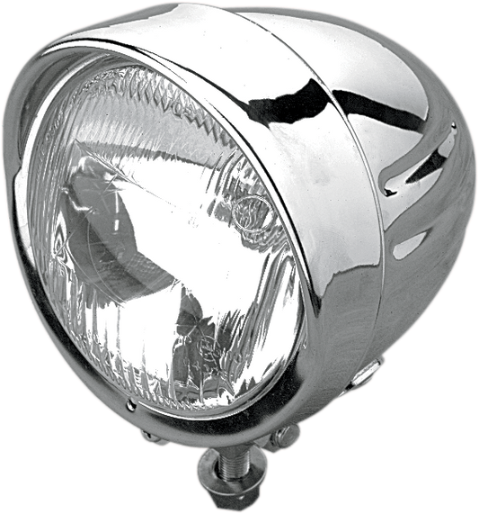 Chrome spotlight with visor from DRAG SPECIALTIES, 4.5-inch motorcycle headlight with mounting bracket and detailed design.