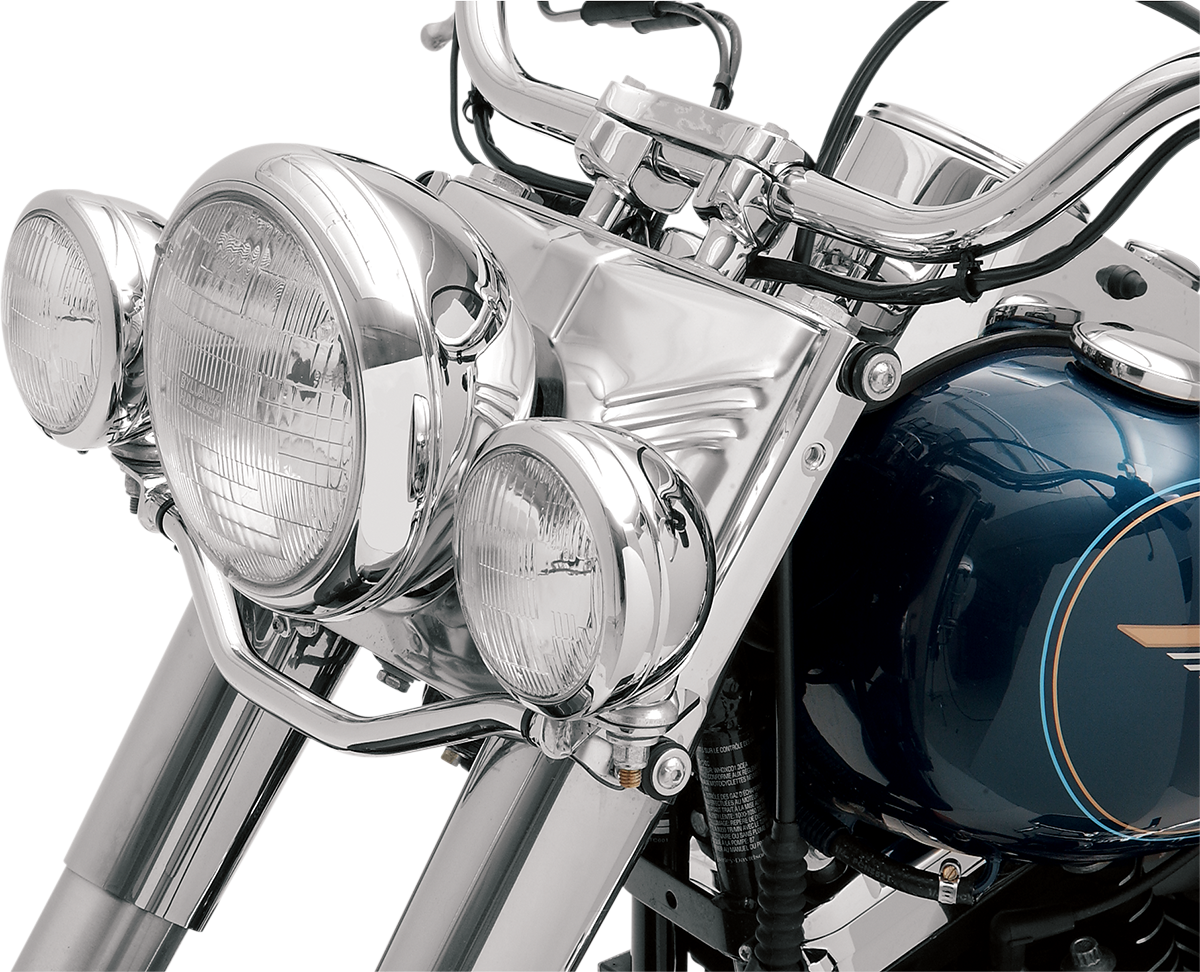 Chrome Drag Specialties spotlight mount for 1986-1999 Harley FLST motorcycles, part 20-0620-BX-LB2.