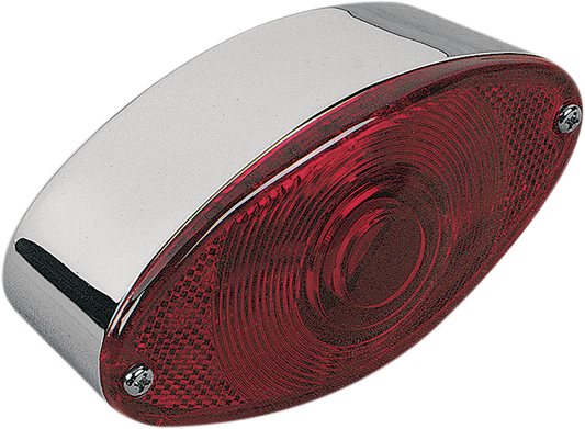 DRAG SPECIALTIES Cat Eye red lens motorcycle taillight with LED, designed for enhanced visibility and style on bikes.