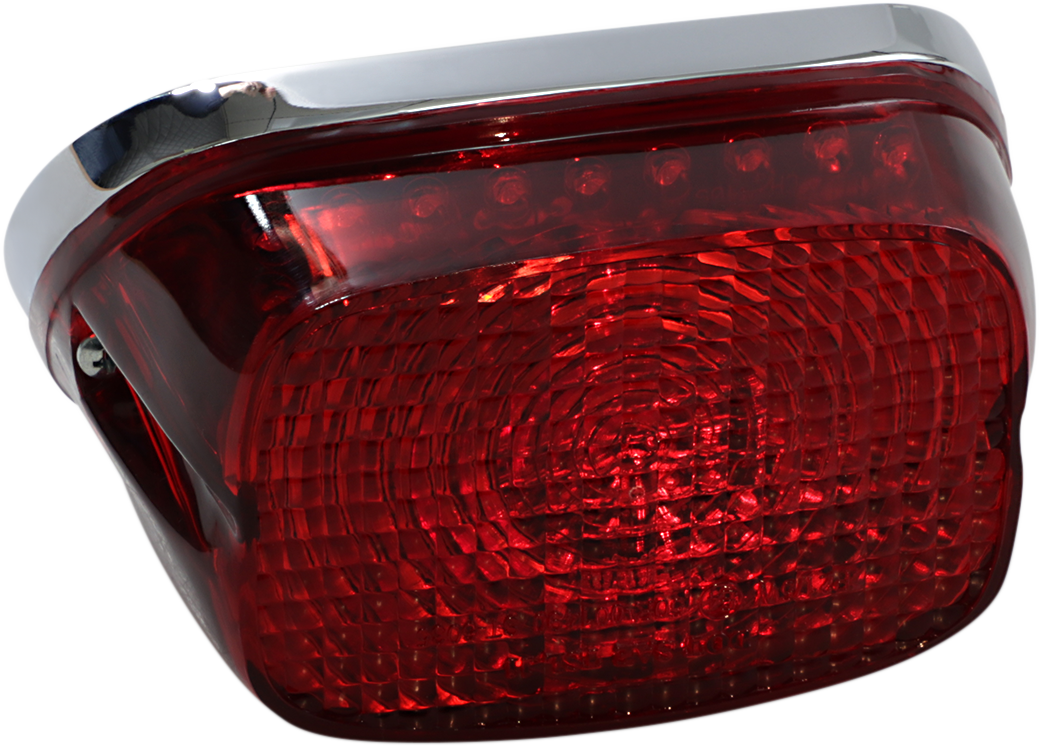DRAG SPECIALTIES LED Taillight in OEM style, with clear lens and red LED lights, designed for motorcycle rear lighting.