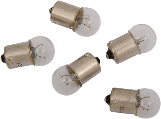 DRAG SPECIALTIES clear globe bulb for 12V applications, showing the transparent glass bulb with metal base.