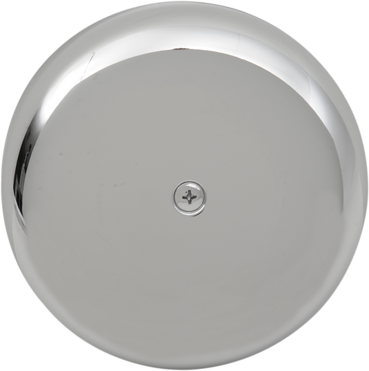 Chrome 7-inch round air cleaner with air filter from Drag Specialties, featuring a sleek design and part number 121093-BX-LB2.