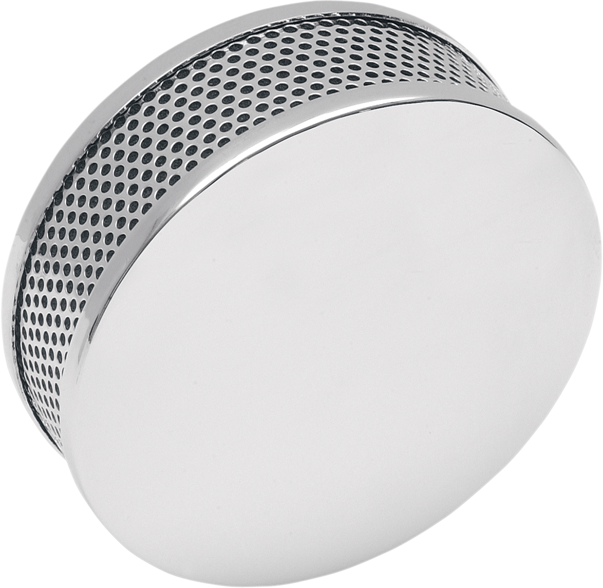 Stamped steel Dragtron™ air cleaner for motorcycles by Drag Specialties, with a chrome finish and bold design.