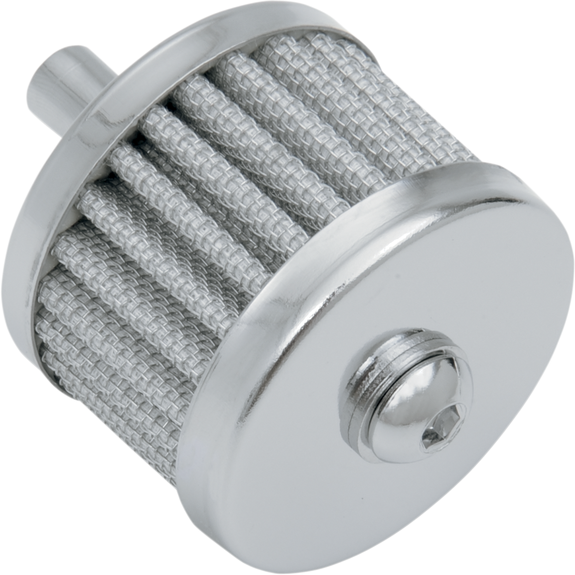 Drag Specialties crankcase vent replacement filter 35-0319-BC142 for motorcycle engines, shown in a close-up image.