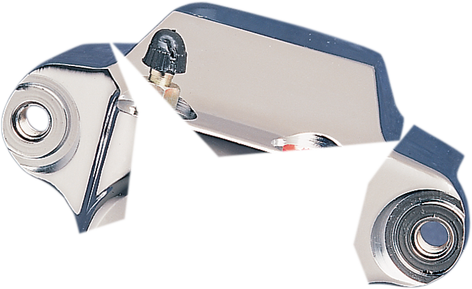 Rear brake caliper for Harley Big Twin by Drag Specialties, part 054004-BX-LB2, shown in black with mounting hardware.