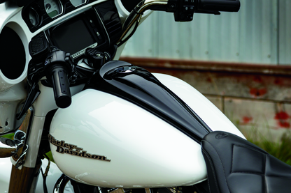 Kuryakyn Smooth Dash Console for Harley Davidson 2008-2009 models, black motorcycle dashboard with sleek design