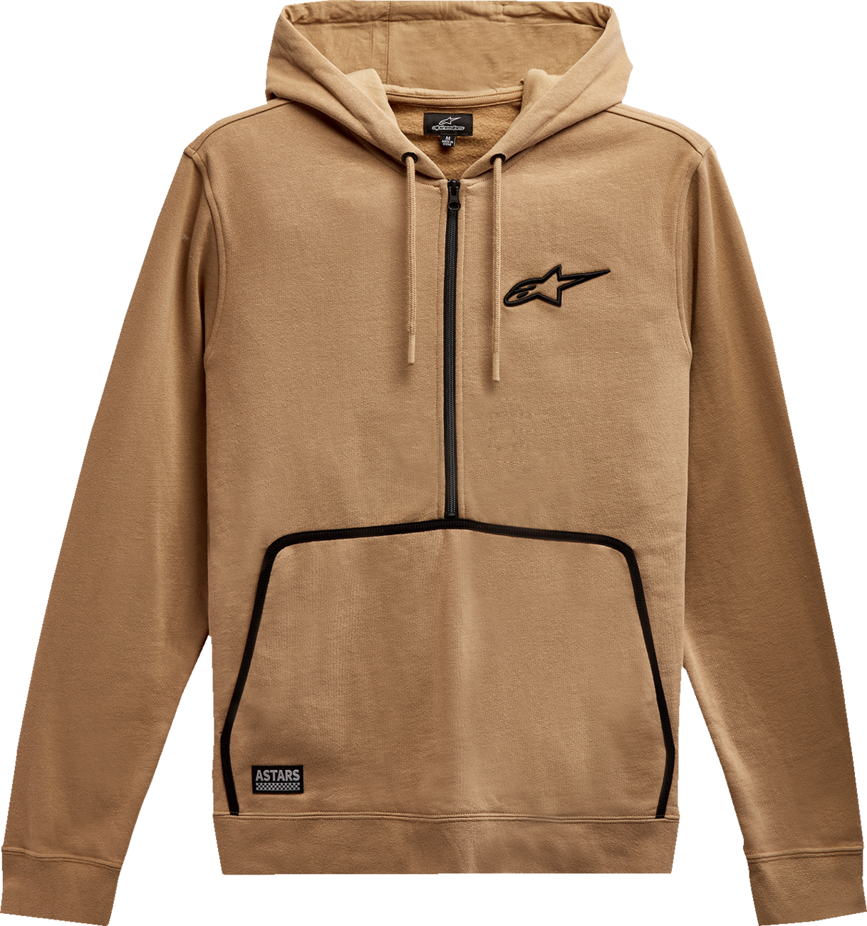 Alpinestars Bound Hoodie in sand color, large size, featuring a casual fit with hood and front pocket, made by Bill's Exhausts.