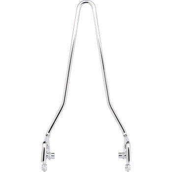 Chrome BILTWELL EXFIL Sissy Bar XL on motorcycle, featuring sleek design and sturdy construction, suitable for custom cruiser bikes.