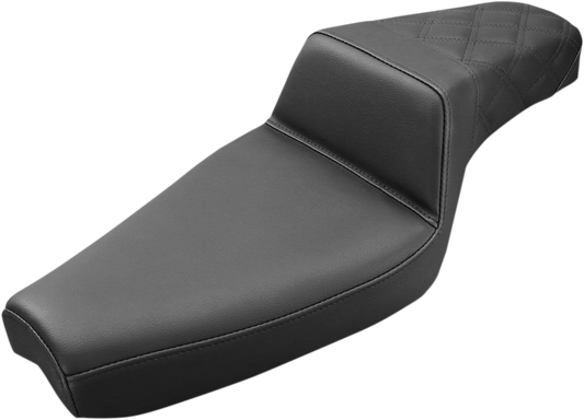 SADDLEMEN Step-Up Seat - Rear Lattice Stitch - Black - XL 879-03-173 - Howling Moto