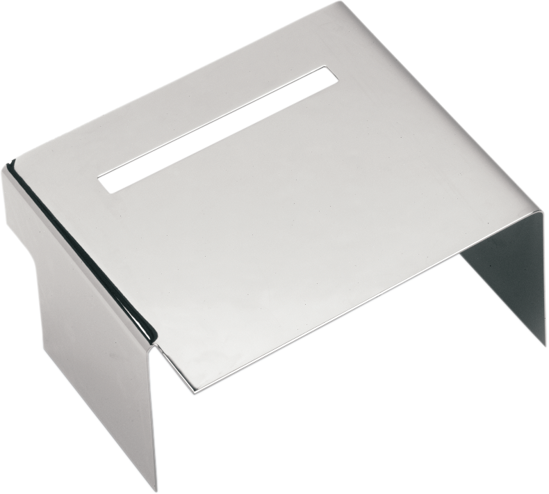 Chrome battery cover for sealed and conventional motorcycle batteries by DRAG SPECIALTIES, showcasing shiny chrome finish and secure fit.