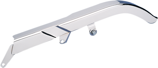 Chrome Drag Specialties upper belt guard for 1993-1999 FXST/FLST and 1988-1992 International FXST/FLST motorcycles.