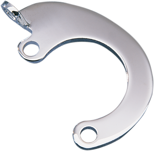 Chrome Drag Specialties Mousetrap Eliminator Bracket for Harley-Davidson Big Twin and Knucklehead/Flathead models, shown installed.