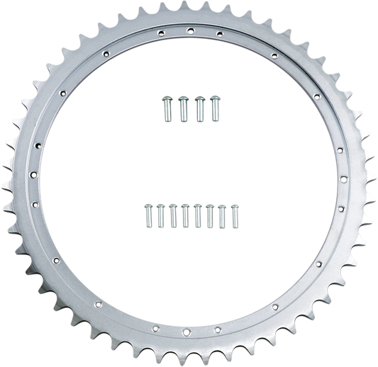 DRAG SPECIALTIES 72828P 51-tooth rear sprocket for Big Twin and XL motorcycles, metal with gear teeth design.