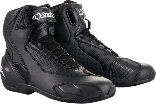 Black Alpinestars SP-1 v2 Vented Shoes for men, US 6.5, featuring breathable design and sporty style.