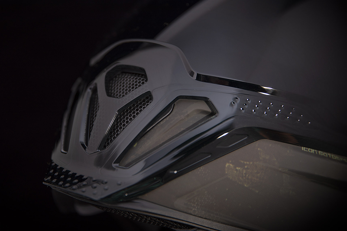 Bill's Exhausts ICON Airflite™ Helmet in black, small size, featuring MIPS® safety technology, shown from the side view.