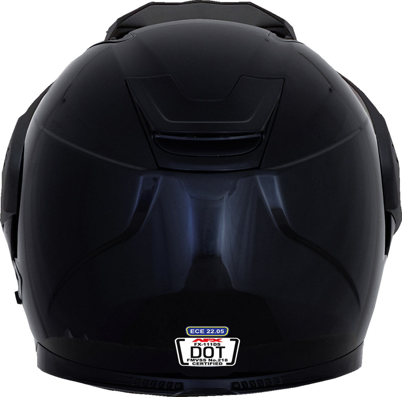 Bill's Exhausts AFX FX-111DS helmet in glossy black, small size, showing the sleek, aerodynamic helmet design with clear visor.