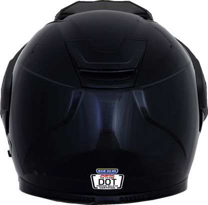 Bill's Exhausts AFX FX-111DS helmet in glossy black, small size, showing the sleek, aerodynamic helmet design with clear visor.