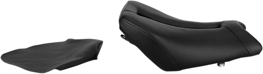 Black SADDLEMEN Gel Channel Track Carbon Fiber Sport Seat for BMW S1000RR, designed for sporty motorcycle riding.