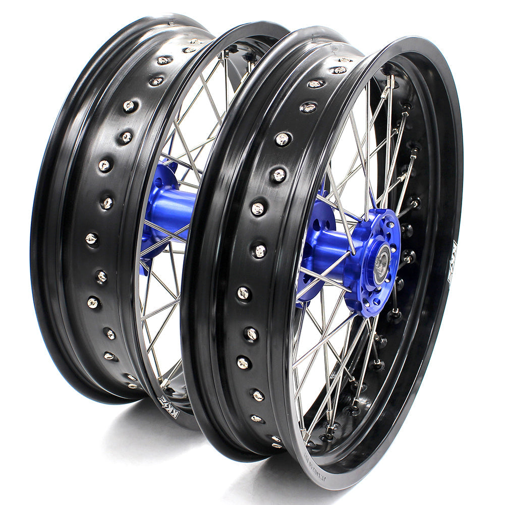 KKE 17Inch KX250F KX450F 2006-2021 For KAWASAKI Supermoto Alloy Wheels Rim Blue - Howling Moto