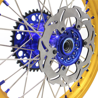 KKE 21"&18" Enduro Dirtbike Casting Wheels For YAMAHA YZ125 YZ250 1999-2016 YZ250F YZ450F 2003-2015 Gold Rim With Disc - Howling Moto