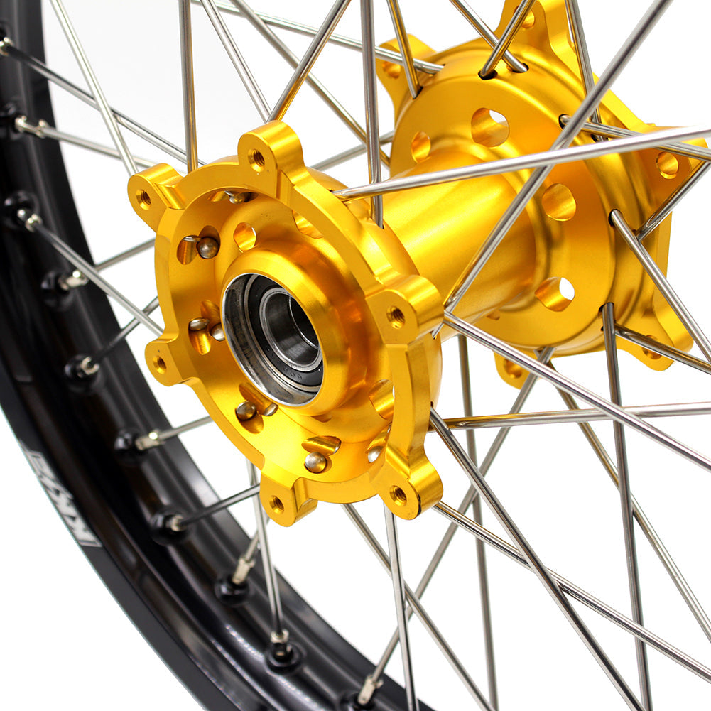 KKE 21 & 19 Wheels for Suzuki RMZ250 2007 RMZ450 2005-2024 Gold&Black - Howling Moto