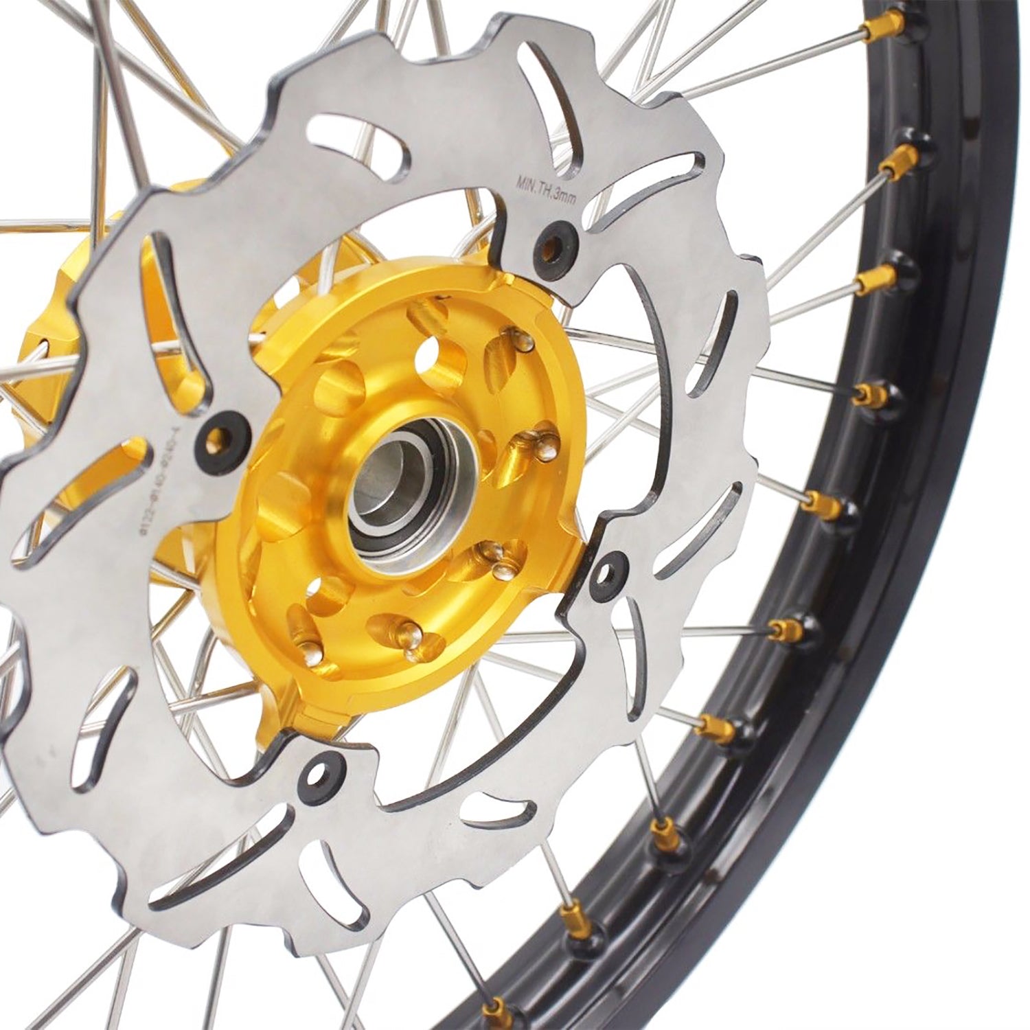 KKE 21 & 19 MX Rims for Suzuki RMZ250 2007-2024 RMZ450 2005-2024 Gold Nipple - Howling Moto