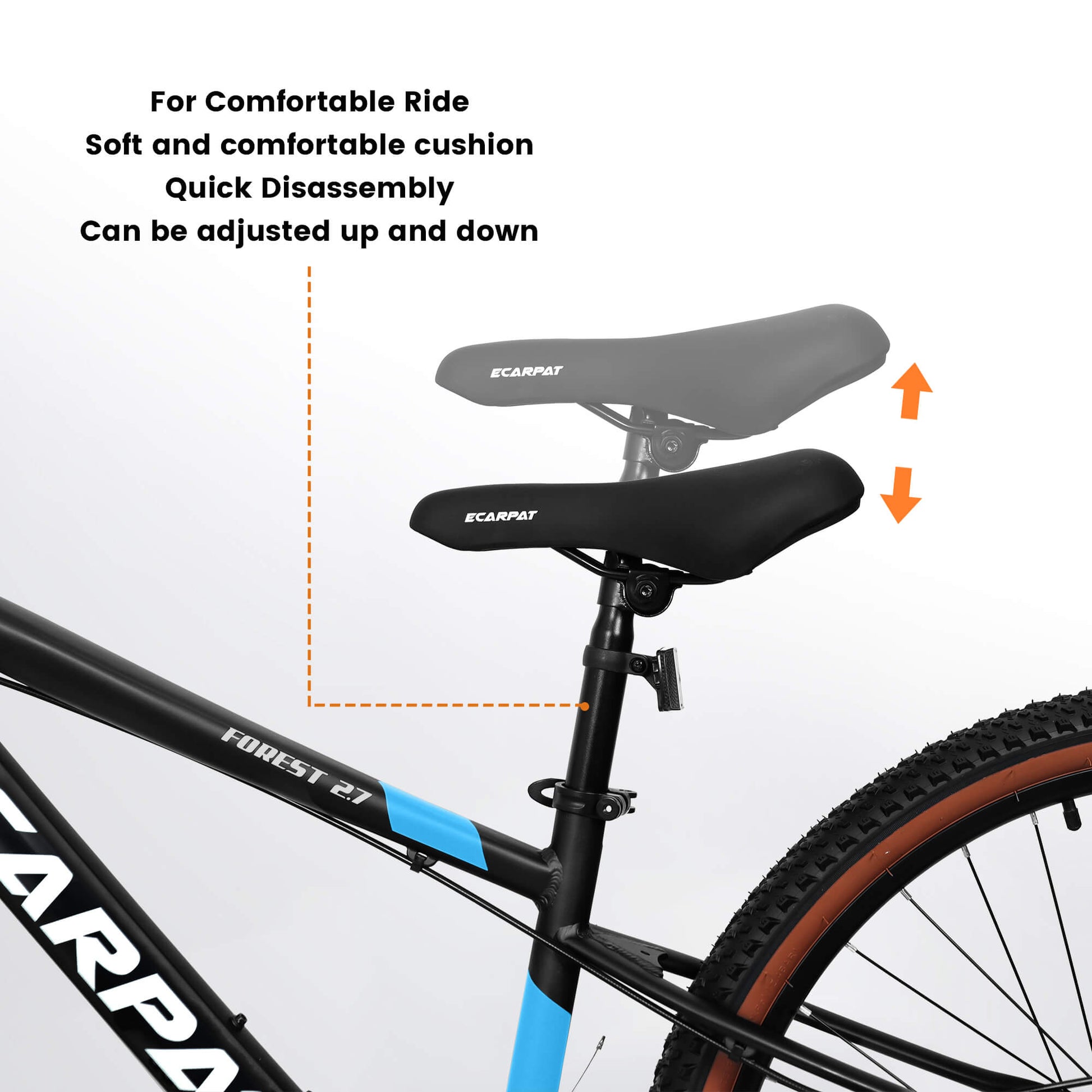 Hycline 27-inch Ecarpat Trigger bicycle with sleek frame and gear components, ready for outdoor cycling adventures.