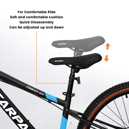 Hycline 27-inch Ecarpat Trigger bicycle with sleek frame and gear components, ready for outdoor cycling adventures.