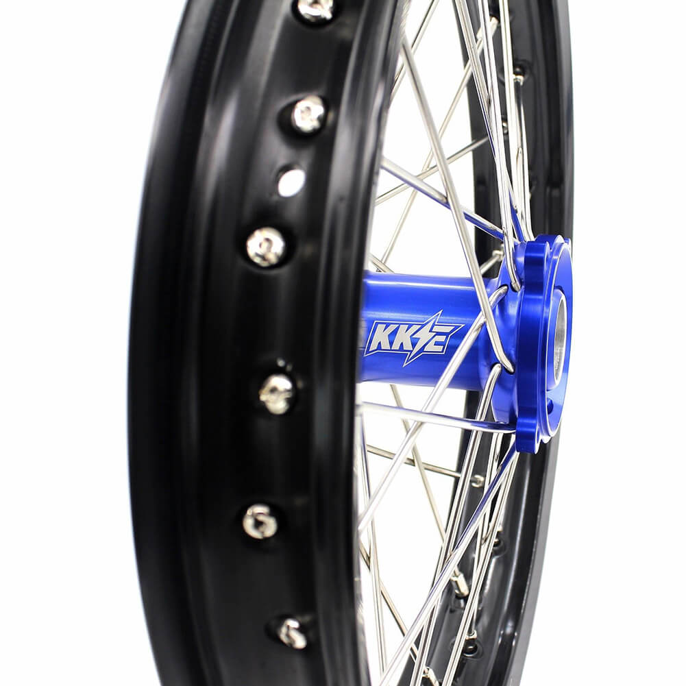 KKE 19 & 16 Spoked Kid's Wheels Rims Set for Kawasaki KX80 KX85 Blue - Howling Moto