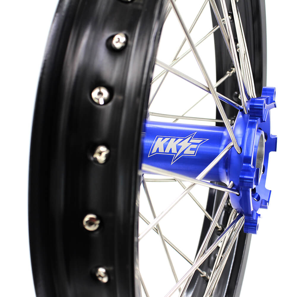 KKE 21 & 18 Enduro Wheels Rims Set for Yamaha WR250R 2008-2020 Blue&Black - Howling Moto