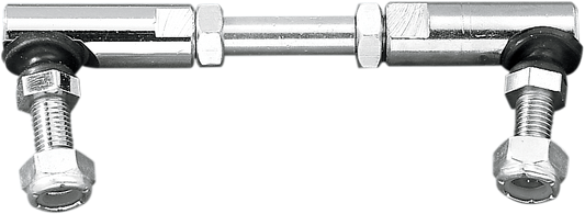 Chrome shifter linkage for FXR models by DRAG SPECIALTIES, showing the polished metal components and linkage mechanism.