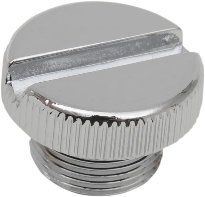 DRAG SPECIALTIES transmission end cover filler cap, part number 292032-HC3, showing a close-up of the black metal cap with mounting details.