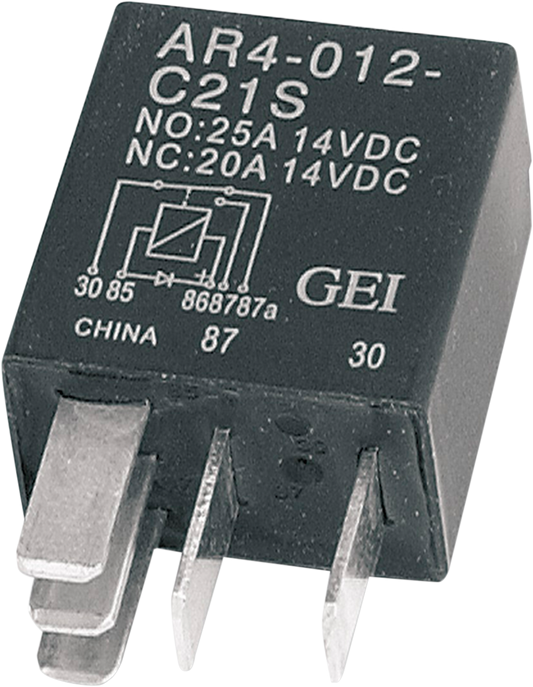DRAG SPECIALTIES Micro Relay with Diode for Harley Davidson motorcycle, compact electrical component with wiring terminals