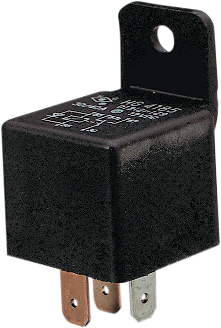 DRAG SPECIALTIES Harley Davidson starter relay switch, black plastic component for motorcycle ignition system.