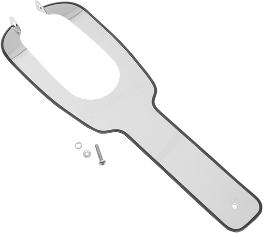 Chrome tank center panel for split tanks by DRAG SPECIALTIES, featuring a sleek, polished finish and mounting details.