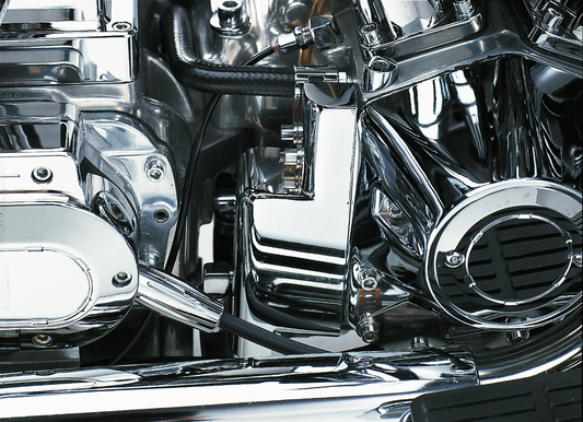 Drag Specialties oil pump cover for 80-inch engines, part number 302045-BC3, with metal finish and detailed design.
