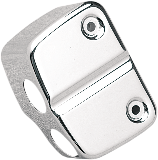 Chrome coil cover for Harley Davidson motorcycles by Drag Specialties, featuring a sleek, polished finish and detailed design.