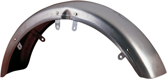 Chrome finish DRAG SPECIALTIES front fender replacement 51-0105B for motorcycle with sleek, polished design.