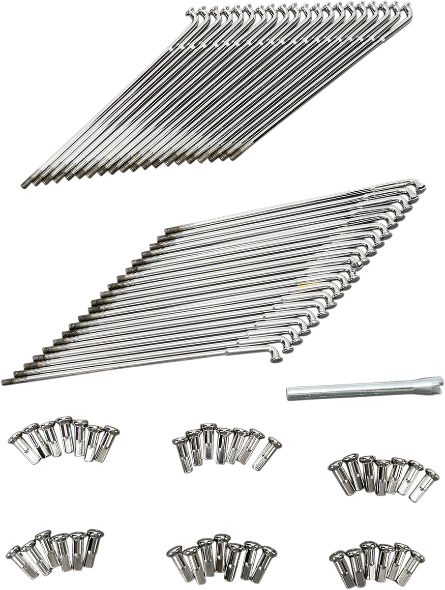 Chrome spoke set for 8-inch rims by Drag Specialties, featuring polished metal spokes with a sleek design.